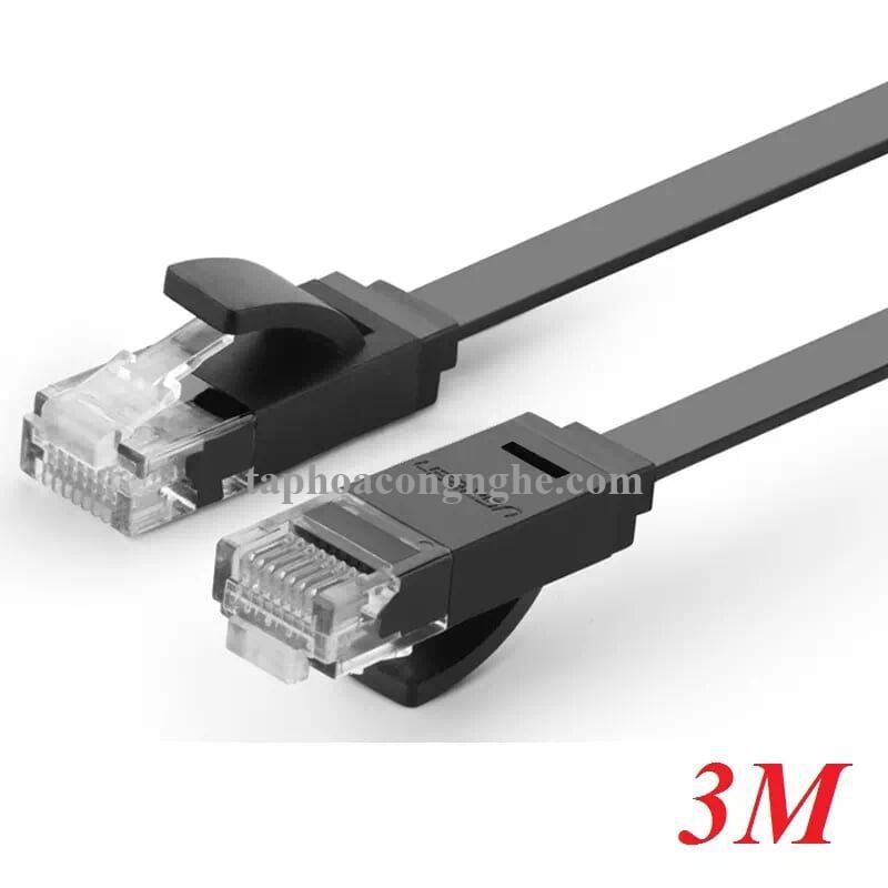 Ugreen 11237 3M màu Đen Cáp mạng LAN CAT6 UPT cáp dẹp NW104 30011237